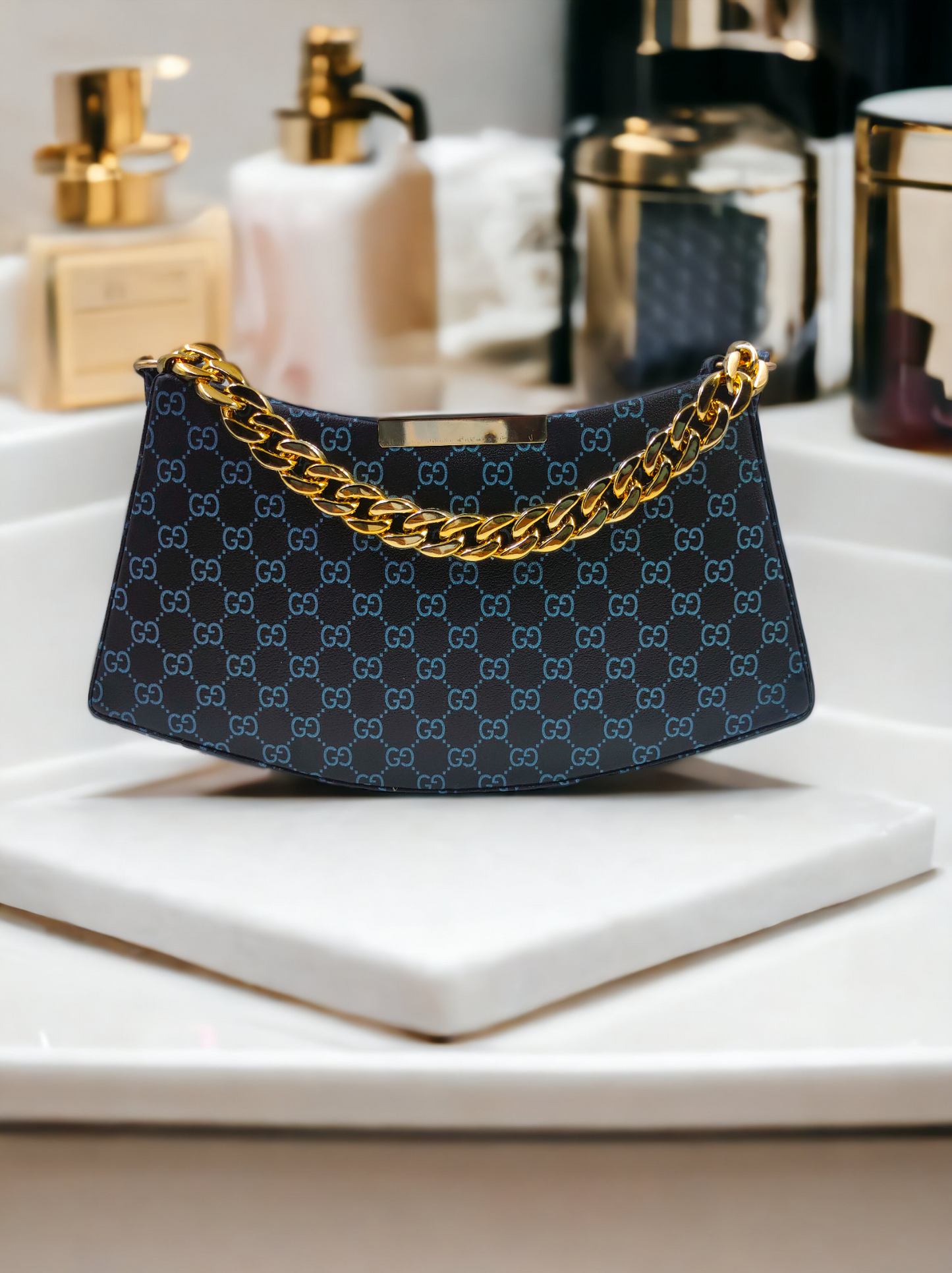 FirstKart Midnight Gold Handbag