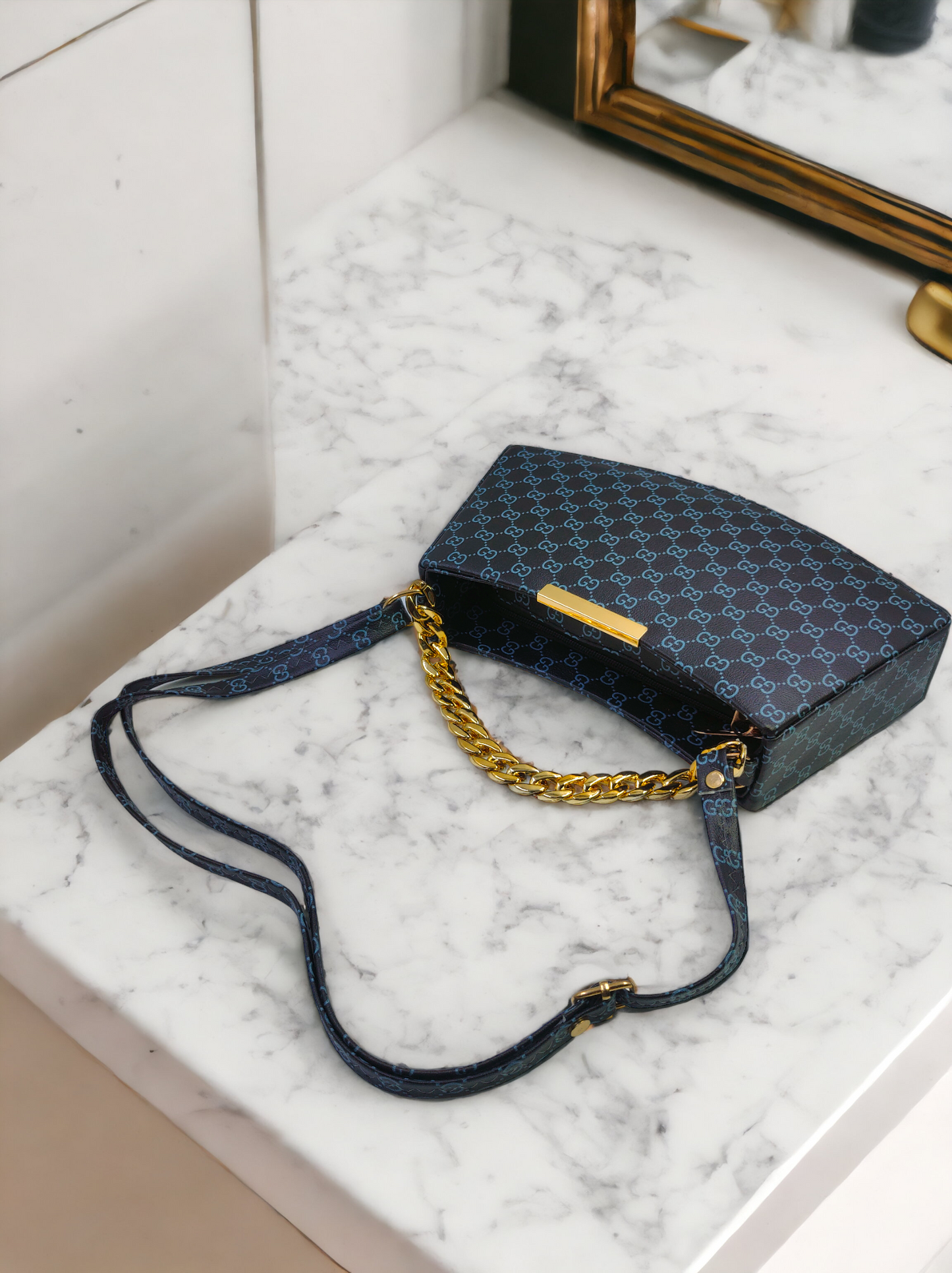 FirstKart Midnight Gold Handbag