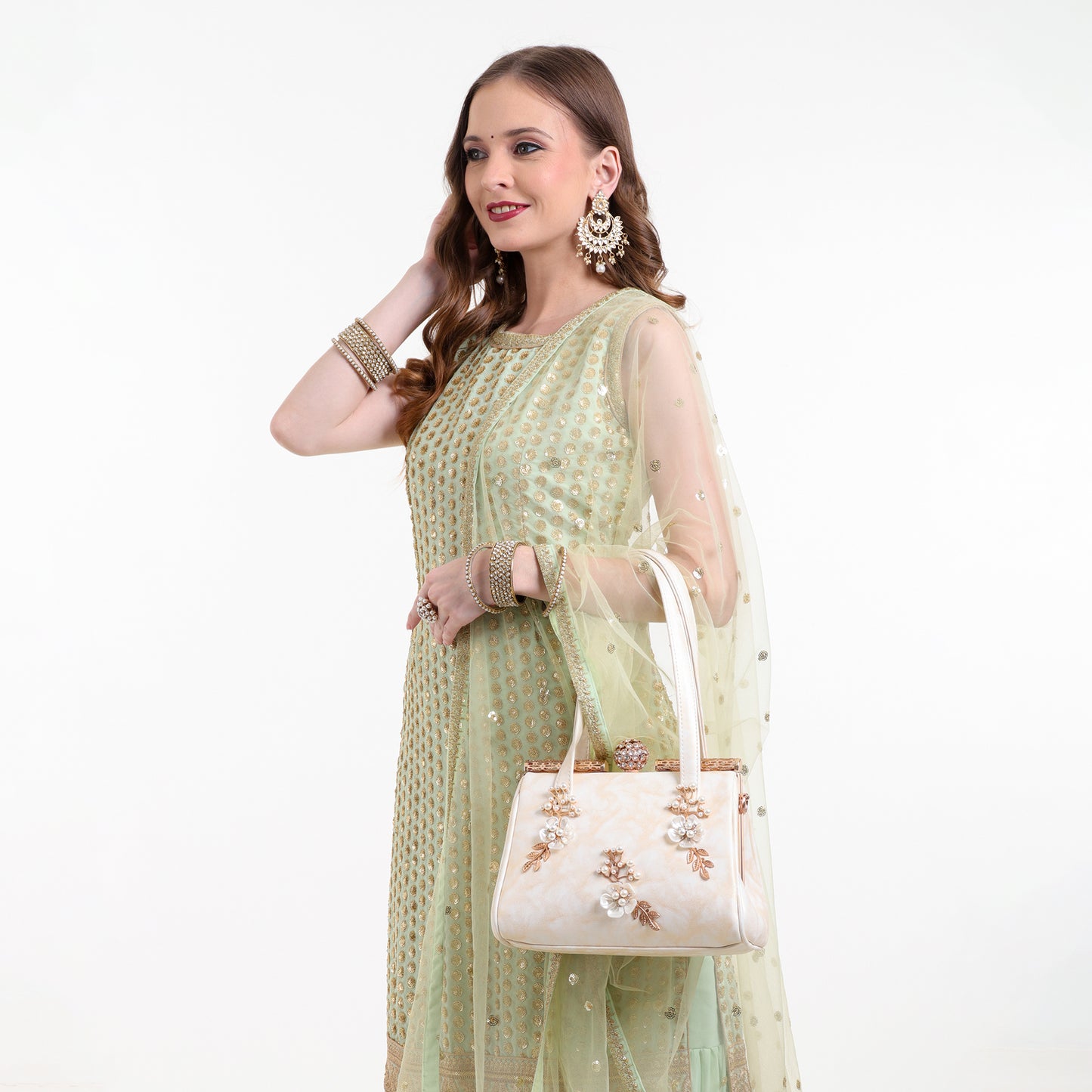 Snowy Elegance Sling Bag