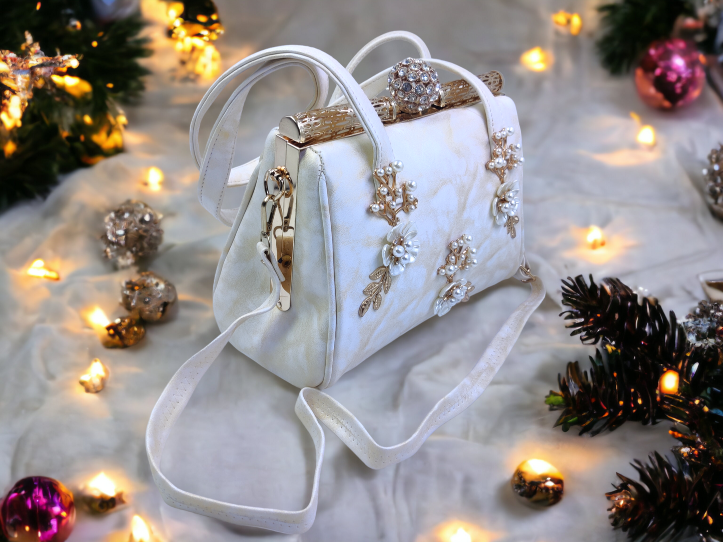 Snowy Elegance Sling Bag
