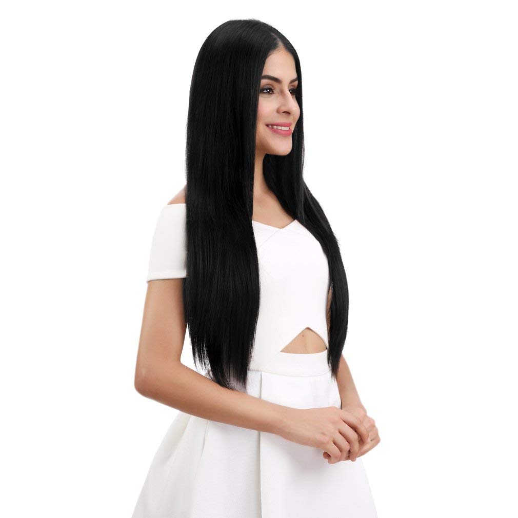 Black Straight Hair Extension | Made in India | 100%Synthetic Hair