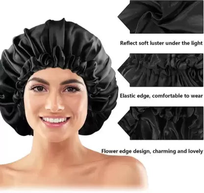Satin Hair Bonnet (Black)