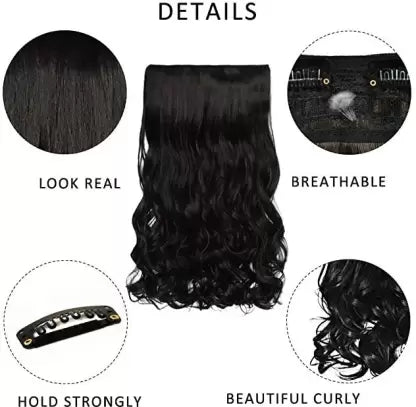 Black Curly Hair Extension | Made in India | 100% Synthetic Hair